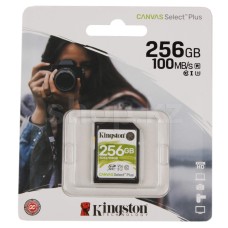 Карта памяти SD, Kingston Canvas Select Plus, 256GB, SDS2/256GB, UHS-I, R100, V30