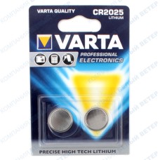 Батарейка Varta Electronics CR2025, 3V (2шт.)