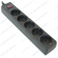 Сетевой фильтр Defender ES, 5 розеток, 3м, Black