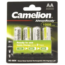 Аккумулятор Camelion AA AlwaysReady NH-AA1000ARBP4, 1000mAh/1.2V (4шт.)