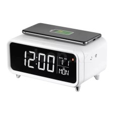 Настольные часы с беспроводной зарядкой Kitfort КТ-3308, White