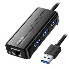 USB HUB 3-port USB 3.0 UGREEN 20265, Black