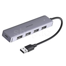 USB HUB 4-port USB 3.0 UGREEN CM219 (USB Type-C), SIlver