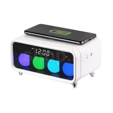 Настольные часы с беспроводной зарядкой Kitfort КТ-3309, White