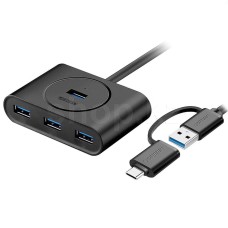 USB HUB 4-port USB 3.0 UGREEN CR113, Black (40850)