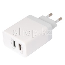 Зарядное устройство OLMIO Travel Smart IC, сеть, для 2-х USB-устройств, White