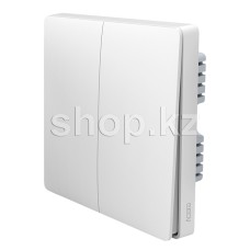 Выключатель настенный двухклавишный Aqara Wall Switch (No Neutral, Double Rocker) QBKG03LM