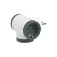 Тройник, Legrand, 694520, 3 боковые розетки, 220В, 16А, Черный-белый