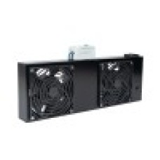 Вентиляторная панель для шкафов SE серии с термостатом, SHIP, 701024002T, 2 x 12 см, Питание 220V, Чёрный