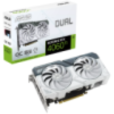 ASUS Video Card NVidia Dual GeForce RTX 4060 Ti White OC Edition 8GB GDDR6 VGA with two powerful Axial-tech fans and a 2.5-slot design for broad compatibility, PCIe 4.0, 1xHDMI 2.1a, 3xDisplayPort 1.4a	