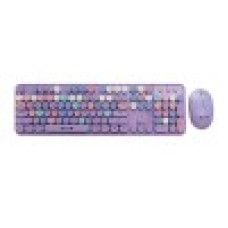 Клавиатура и мышь беспроводные, Aula AC306 Barbara, Лиловый+разноцветный KeyBoard + mouse Wireless, 2AA, purple-colorful