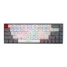 Клавиатура Bluetooth, Aula F3068 Gray-white KeyBoard BT wireless/­Type C, RGB backlit, silent green switch, gray-white