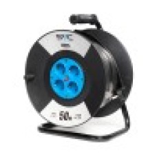 Удлинитель на катушке, SVC, GS-50M, 4 розетки, 50 метров, 3500W, 240В, 16A, 3x1.5mm, Защита от детей, Чёрный