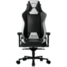 LORGAR Base 311, Gaming chair, PU eco-leather, 1.8 mm metal frame, multiblock mechanism, 4D armrests, 5 Star aluminium base, Class-4 gas lift, 75mm PU casters, Black + white