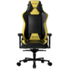 LORGAR Base 311, Gaming chair, PU eco-leather, 1.8 mm metal frame, multiblock mechanism, 4D armrests, 5 Star aluminium base, Class-4 gas lift, 75mm PU casters, Black + yellow