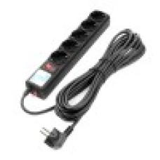 Сетевой фильтр 250V Power Cube, 10m, Черный SPG5-10M, 5 розеток, 10A/­2.2кВт, black