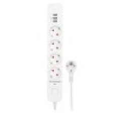 Сетевой фильтр Гарнизон, EPS-4-U3-W-2, 2м, Белый 4 розетки, 3xUSB, 10A, white