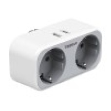 Сетевой фильтр + зарядка Tessan TS-WS02DE00, Серый 2 розетки, 16A, USB-C + USB-A, PD20W, PPS25W, grey